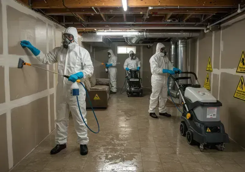 Basement Moisture Removal and Structural Drying process in Fincastle, TN